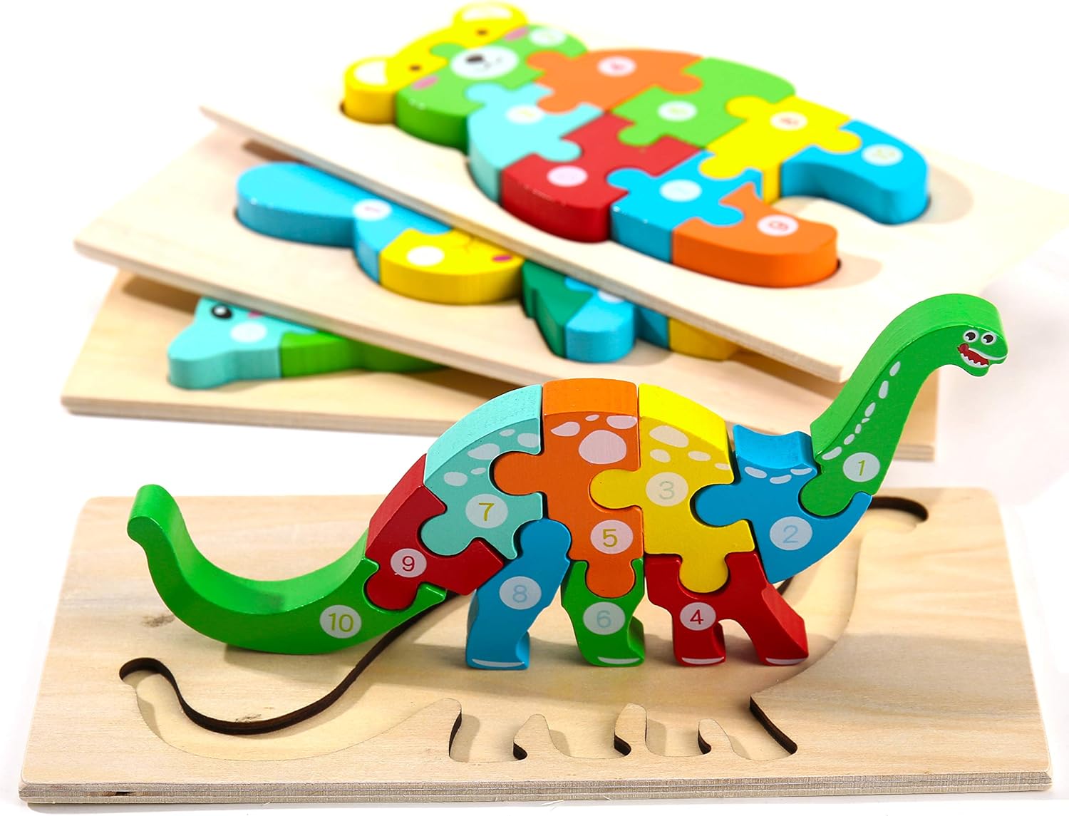 Montessori Mama Wooden Toddler Puzzles for Kids Ag...
