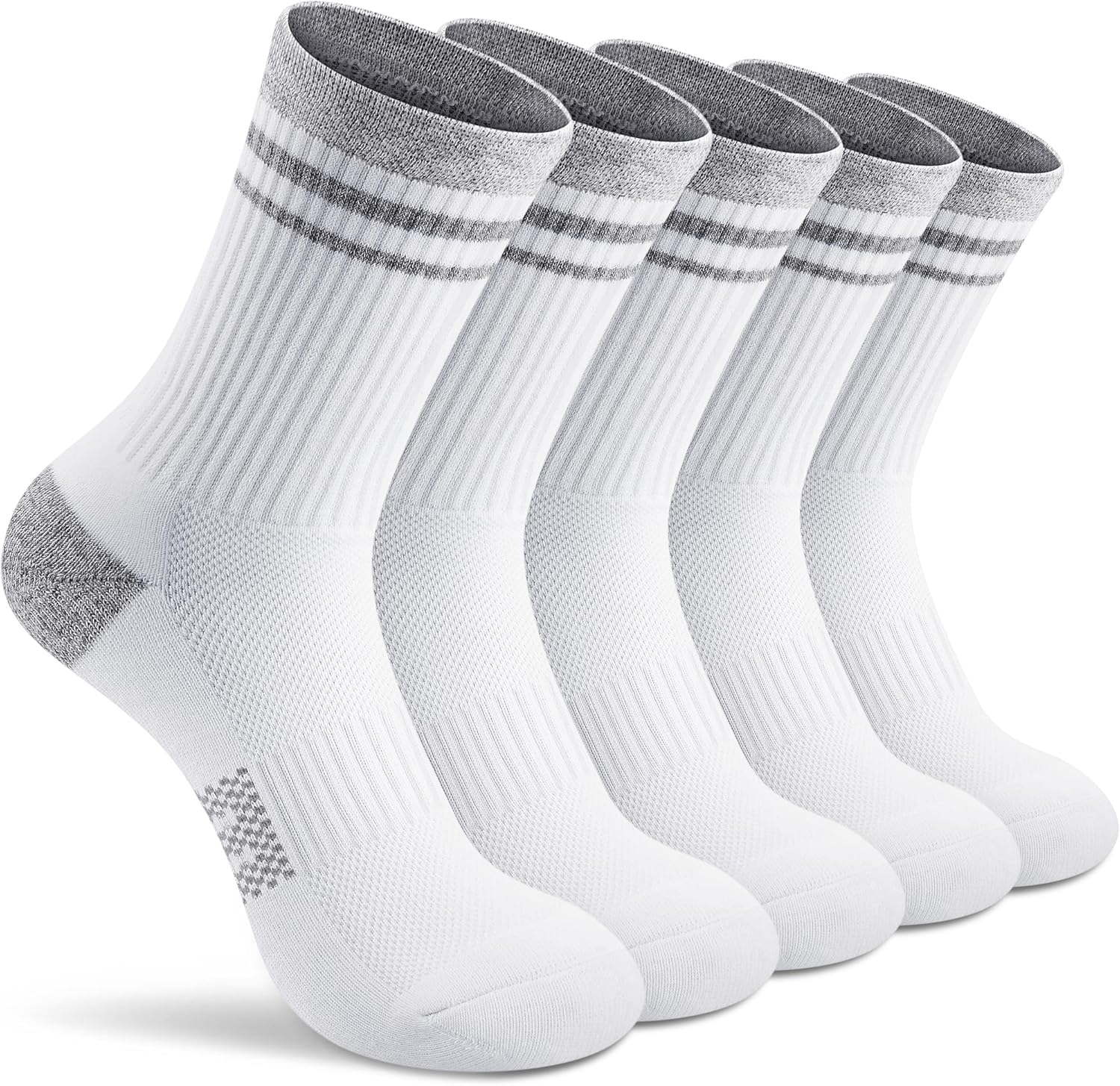 Gonii Crew Socks Women Hiking Running Athletic Cushioned Compression Socks 5-6 P...