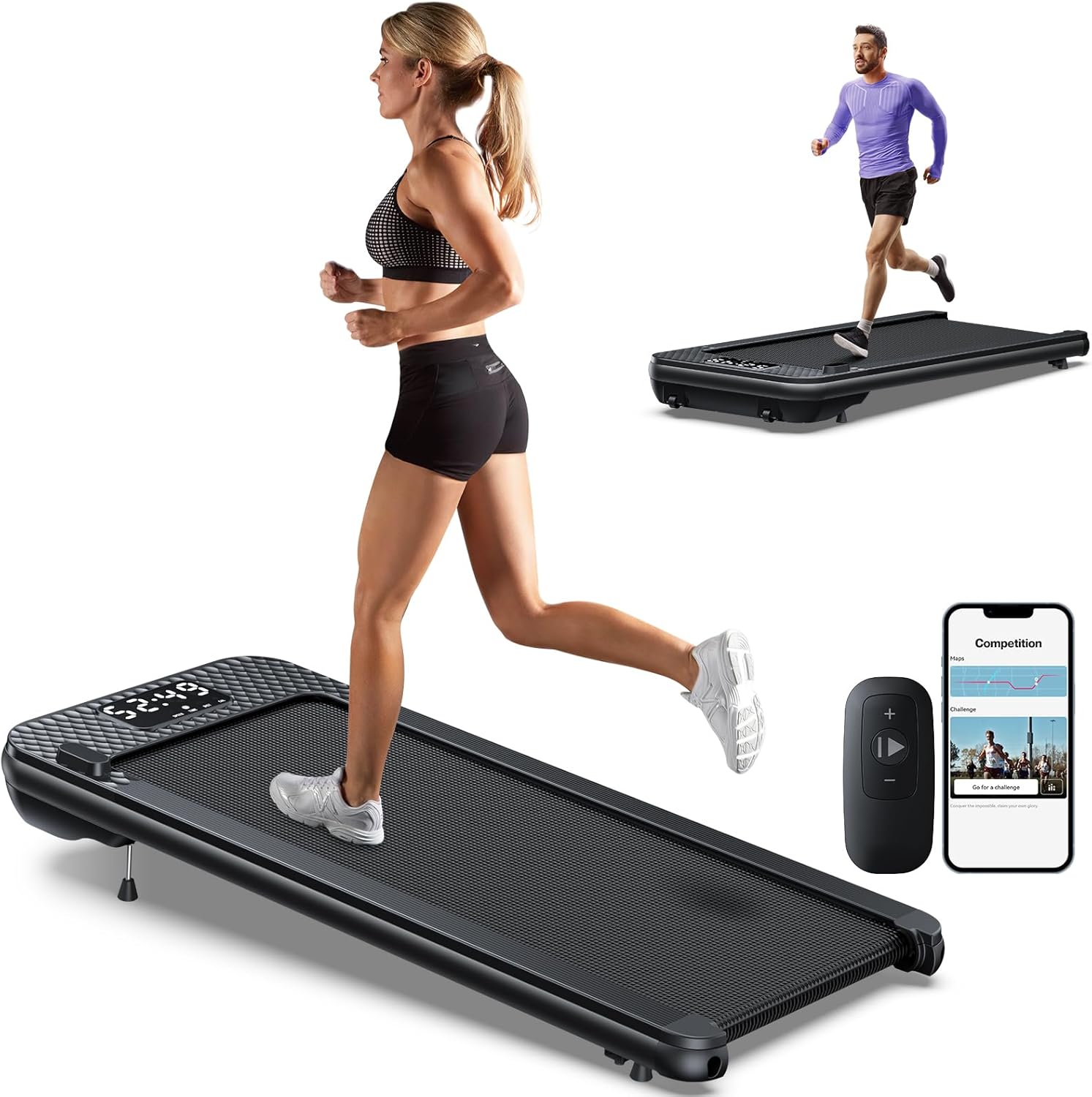 WELLFIT [340+ lbs Capacity] Walking Pad Treadmill with Incline/Decline for Apart...
