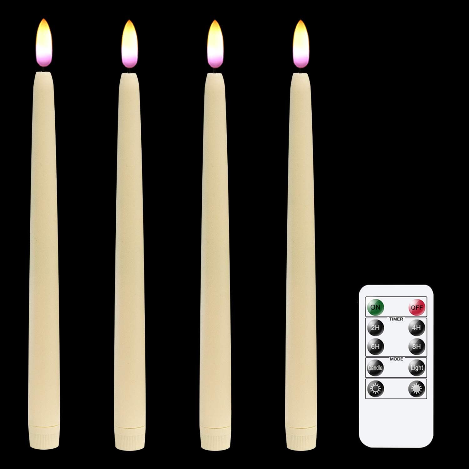 Eldnacele Flameless Battery Operated Window Taper Candles Flickering with Remote...