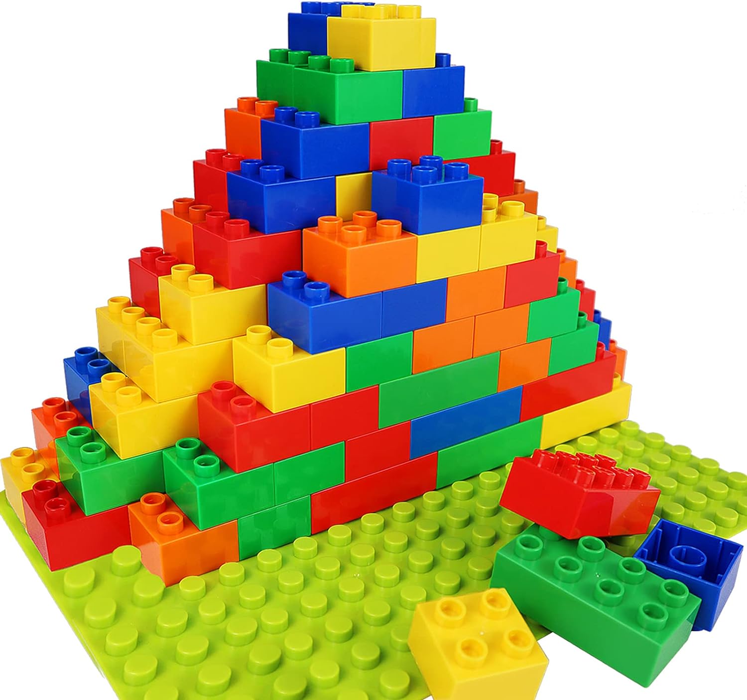 aotipol Building Blocks for Kids Toddlers Including a Baseplate, 101-piece Large...
