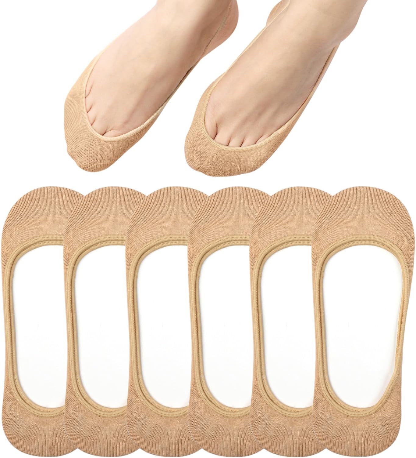 Toes Home No Show Socks Womens, Ultra Low Cut Liners Non Slip Footies for Flats...