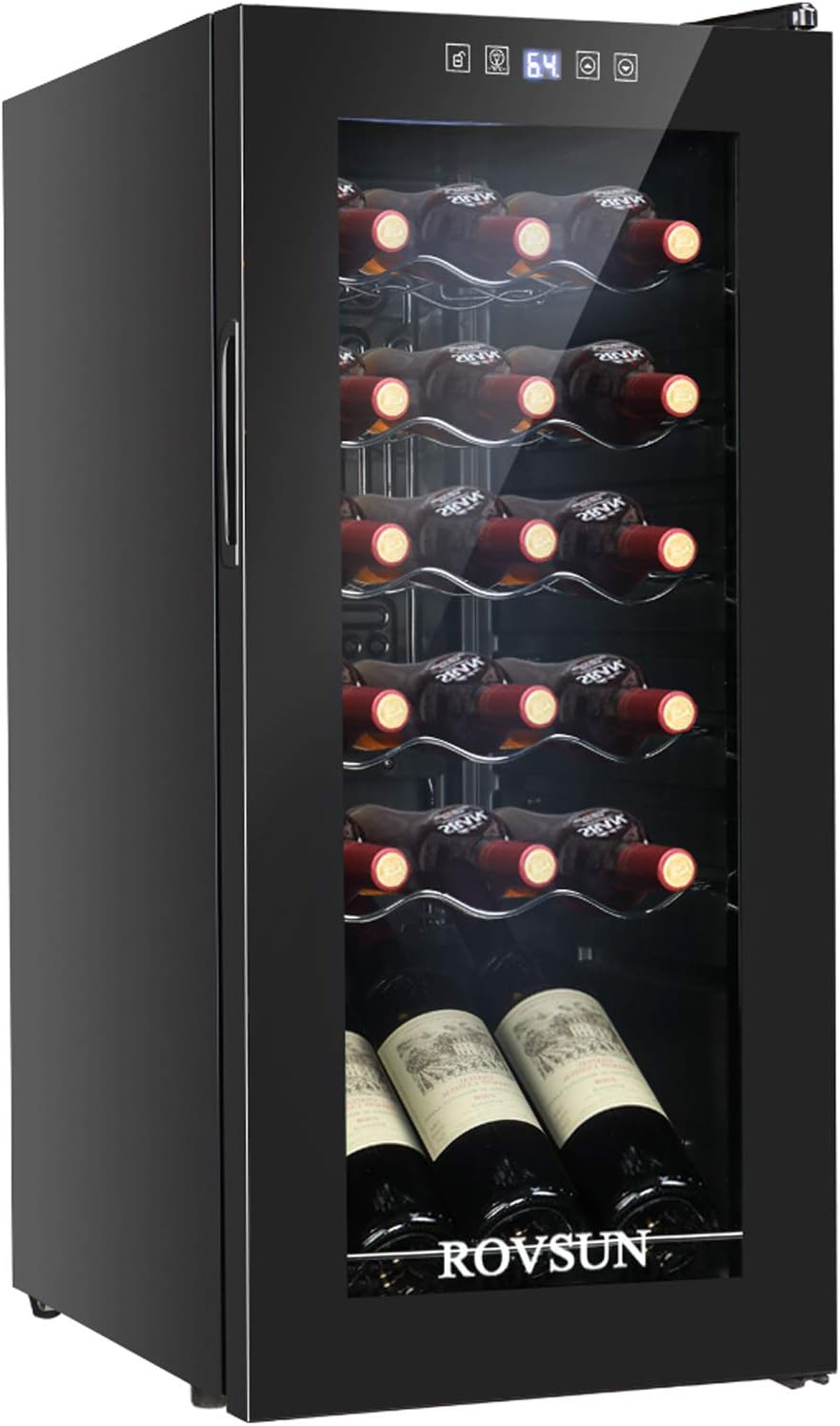 ROVSUN 18 Bottle Wine Fridge, Freestanding Compressor Wine Cooler Refrigerator,...