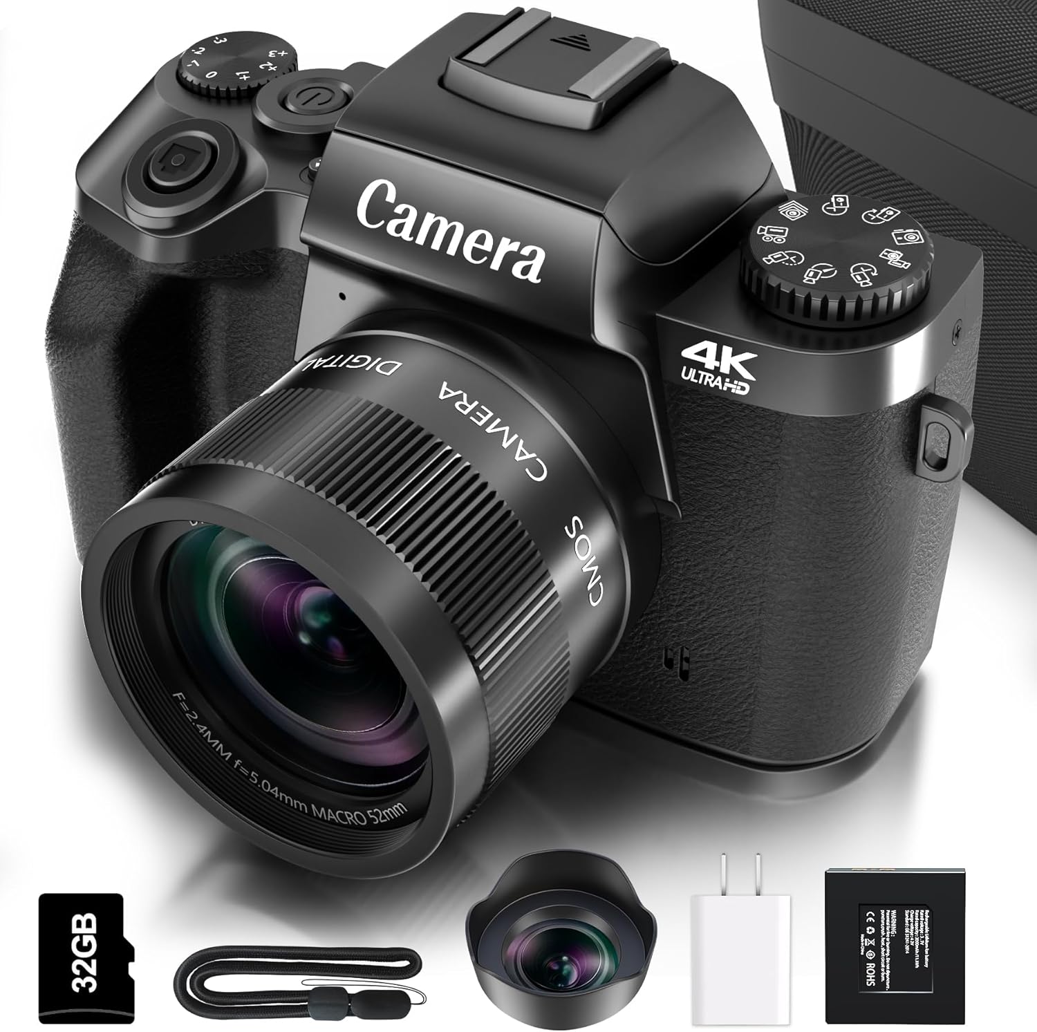 Saneen Digital Camera for Photography, 4K 64MP WiFi Touch Screen Vlogging Camera...