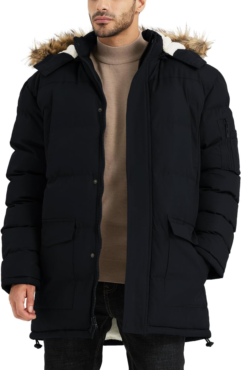 Winter Coats For Men Winter Jackets Water Resistant Warm Thicken Puffy Hooded In...