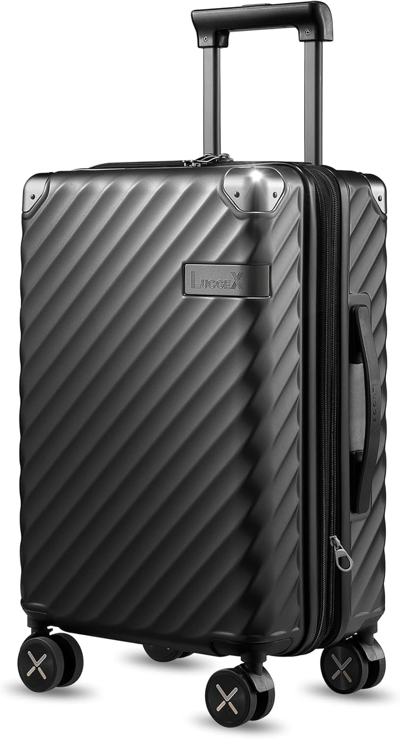 LUGGEX Luggage with Spinner Wheels - Polycarbonate Expandable Hard Shell Suitcas...
