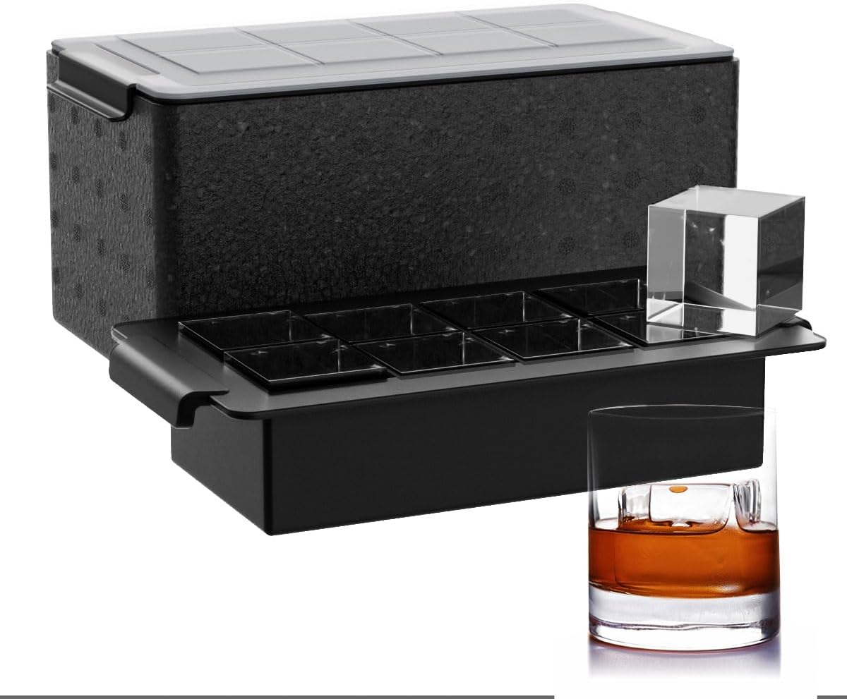 Clear Ice Cube Tray for Whiskey: FDDBI 2Inch Clear Ice Cube Maker - Silicone Lar...