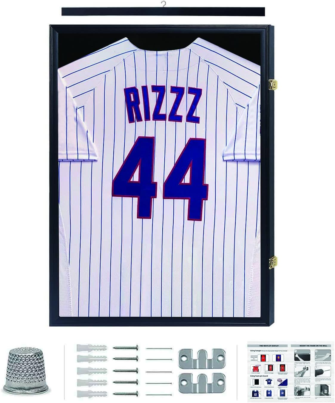 IHEIPYE Jersey Display Case Jersey Frame Large Shadow Box Lockable with 98% UV P...