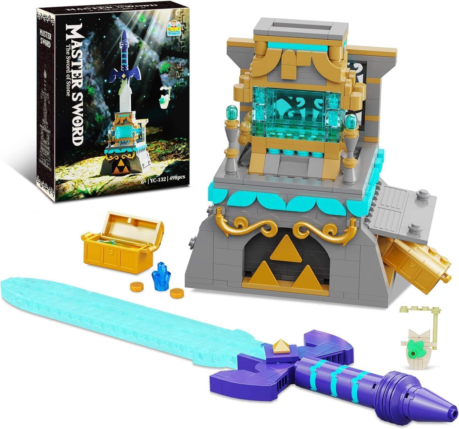 QLT BOTW The Master Sword Glowing Building Block Set，Compatible with Lego Link’...