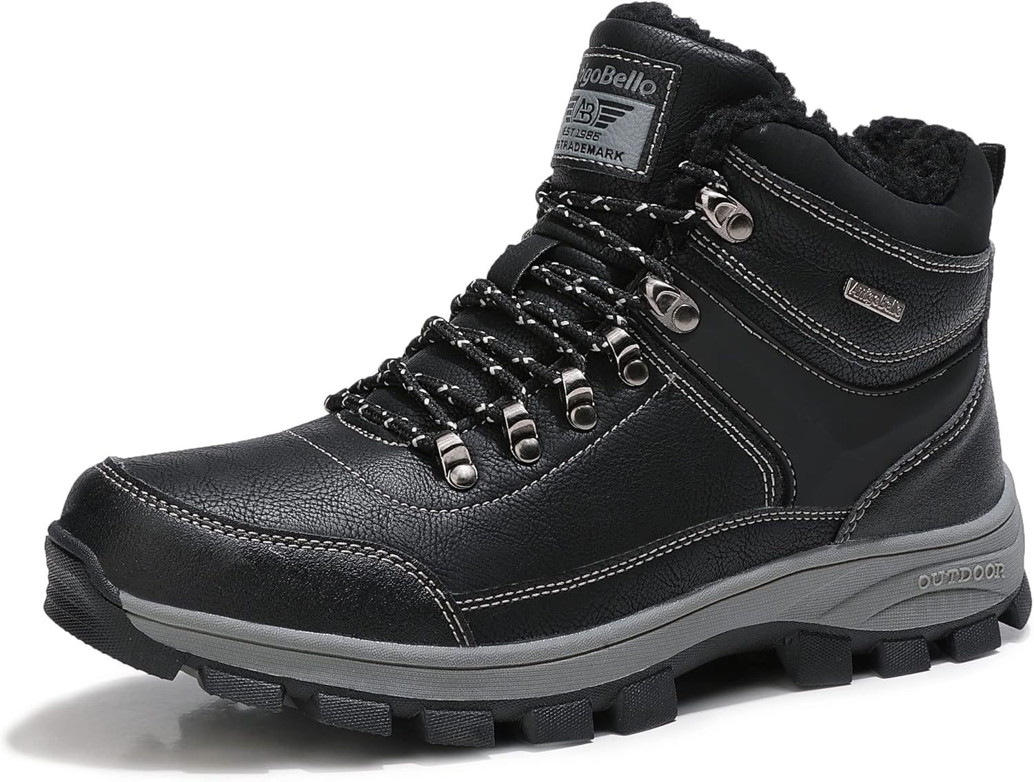 ARRIGO BELLO Mens Snow Boots Winter Warm Ankle Booties Fully Fur Lined Anti-Slip...