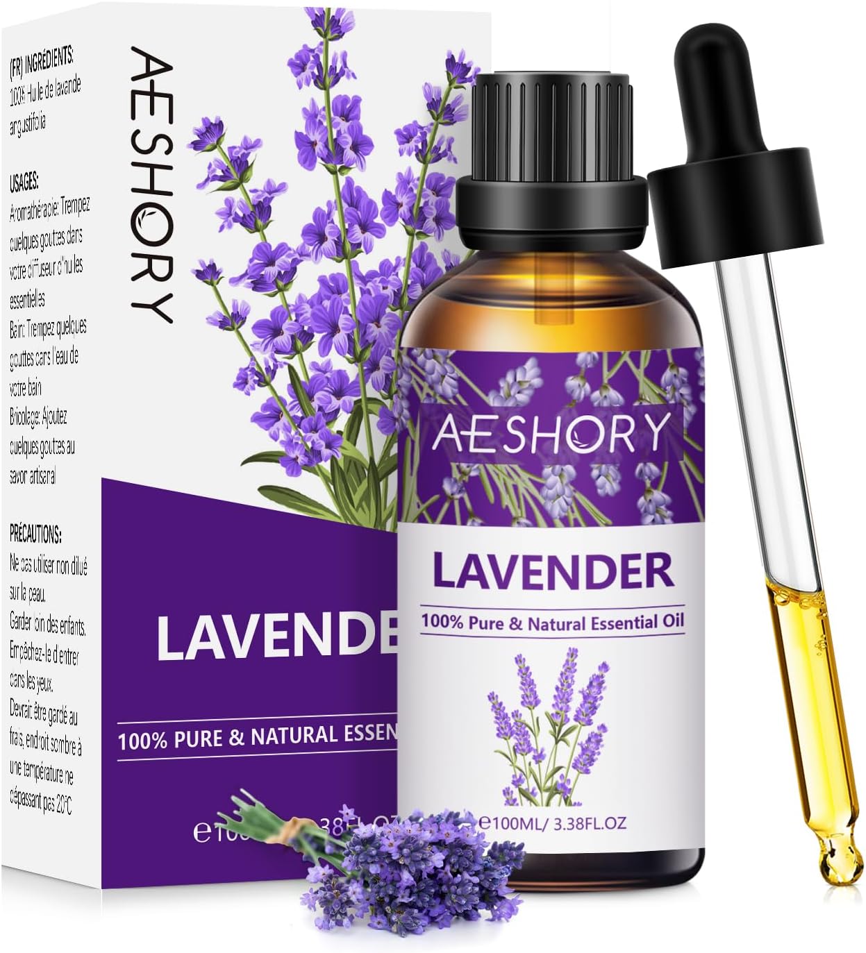 AESHORY Lavender Essential Oil 100ml, 100% Pure Undiluted Lavanda Oil Essential...