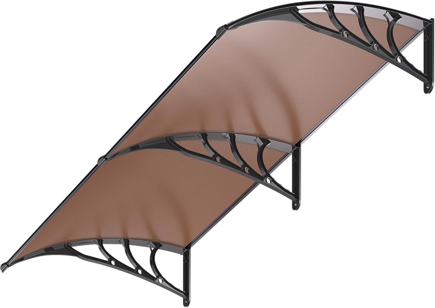 VIVOHOME Polycarbonate Window Door Awning Canopy Brown with Black Bracket 40 Inc...