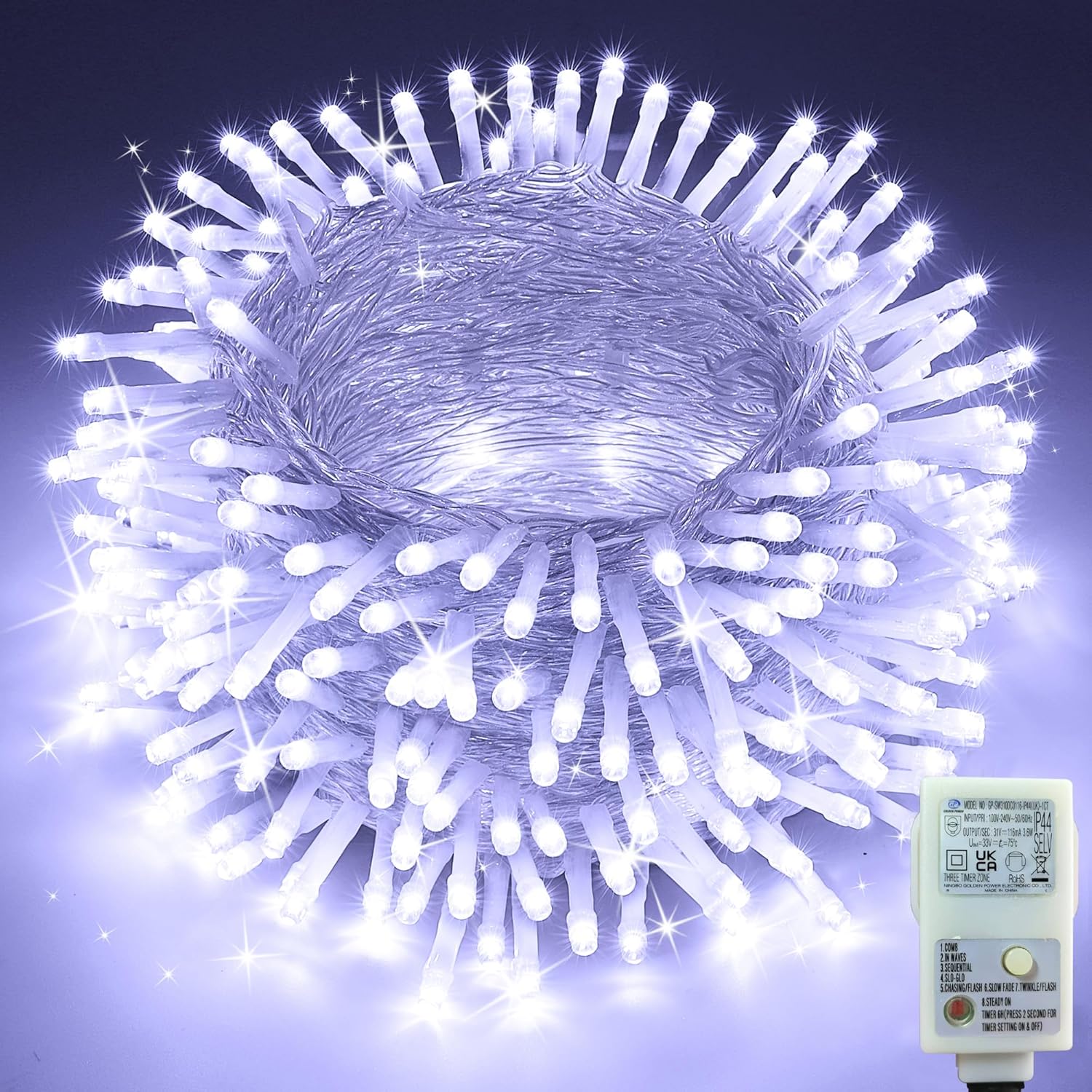 Moxled Fairy Lights Plug in Waterproof - 13M/42ft 100 LED String Lights Mains Po...