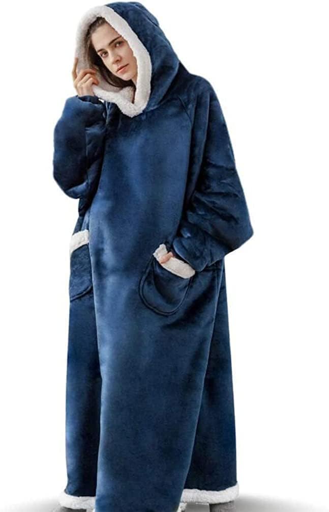 Seogva Extra Long Wearable Blanket Hoodie, Oversized Blanket Sweatshirt for Wome...