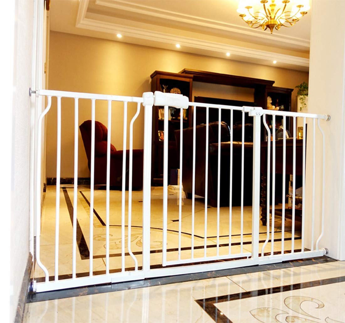 ALLAIBB Extra Wide Baby Gate Pressure Mount Auto Close White Metal Child Dog Pet...