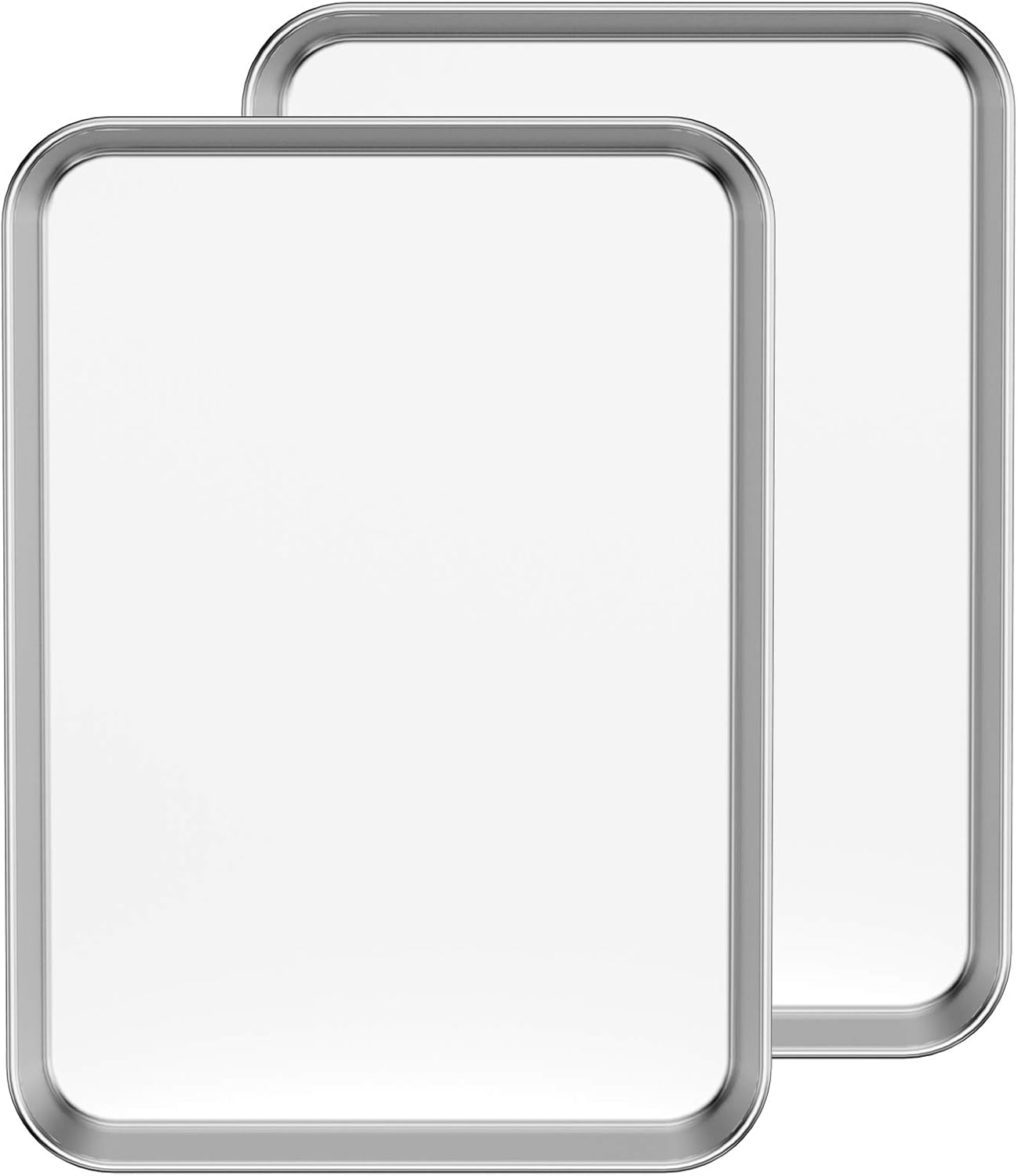 Baking Sheet Set of 2, Bastwe 18 inch Commercial Grade Stainless Steel Baking Pa...