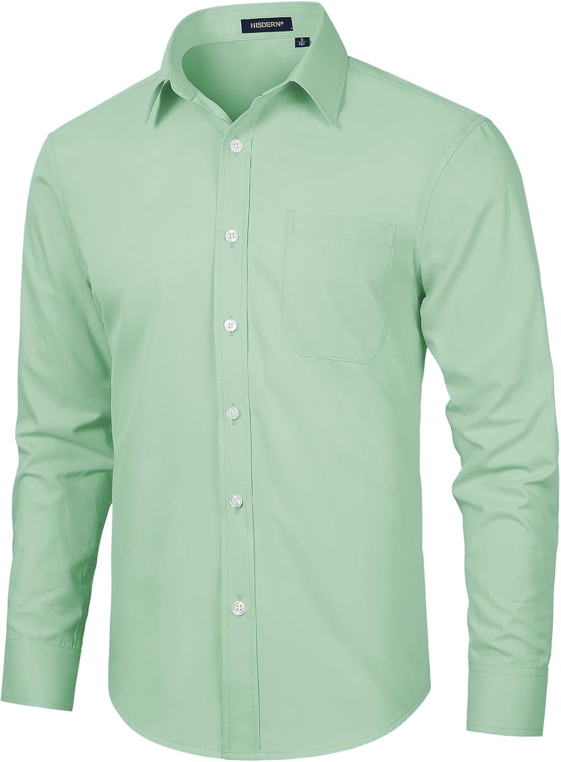HISDERN Mens Dress Shirts Long Sleeve Button Down Shirts for Men Casual Solid Fo...