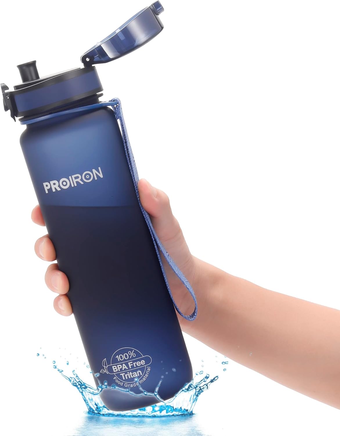PROIRON Water Bottle 1L, 500ML Reusable Bisphenol A (BPA) Free Round Bottle for...