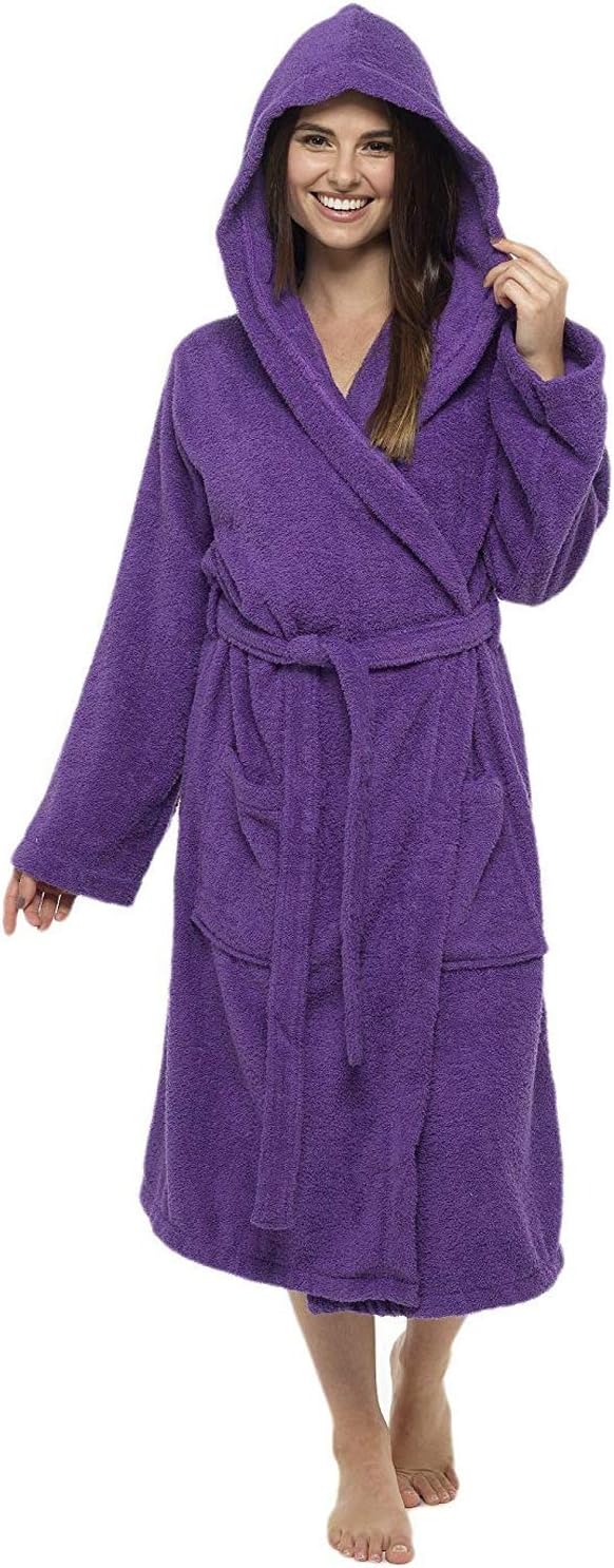 CityComfort Ladies Robe Terry Towelling Cotton Dressing Gown Bathrobe Highly Abs...