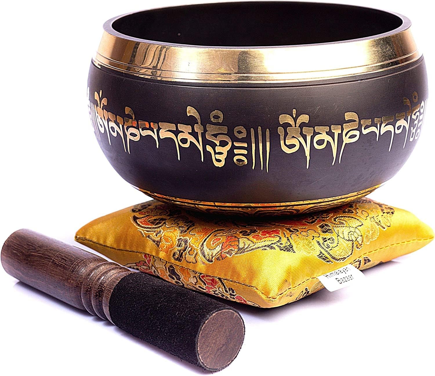 Tibetan Singing Bowl Set Bronze - Master Healing Grade - With Tibetan Thangka Ar...