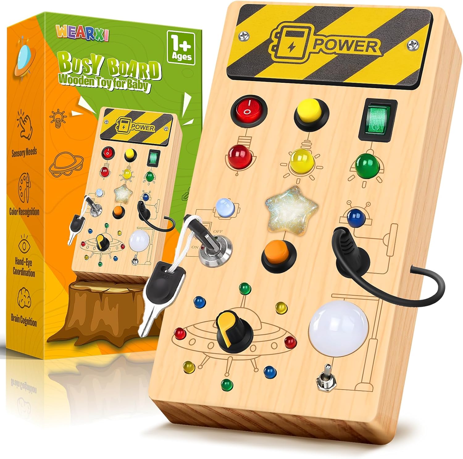 WEARXI Montessori Busy Board for Toddlers, Baby Toys for 1-5 Year Old Boys Girls...