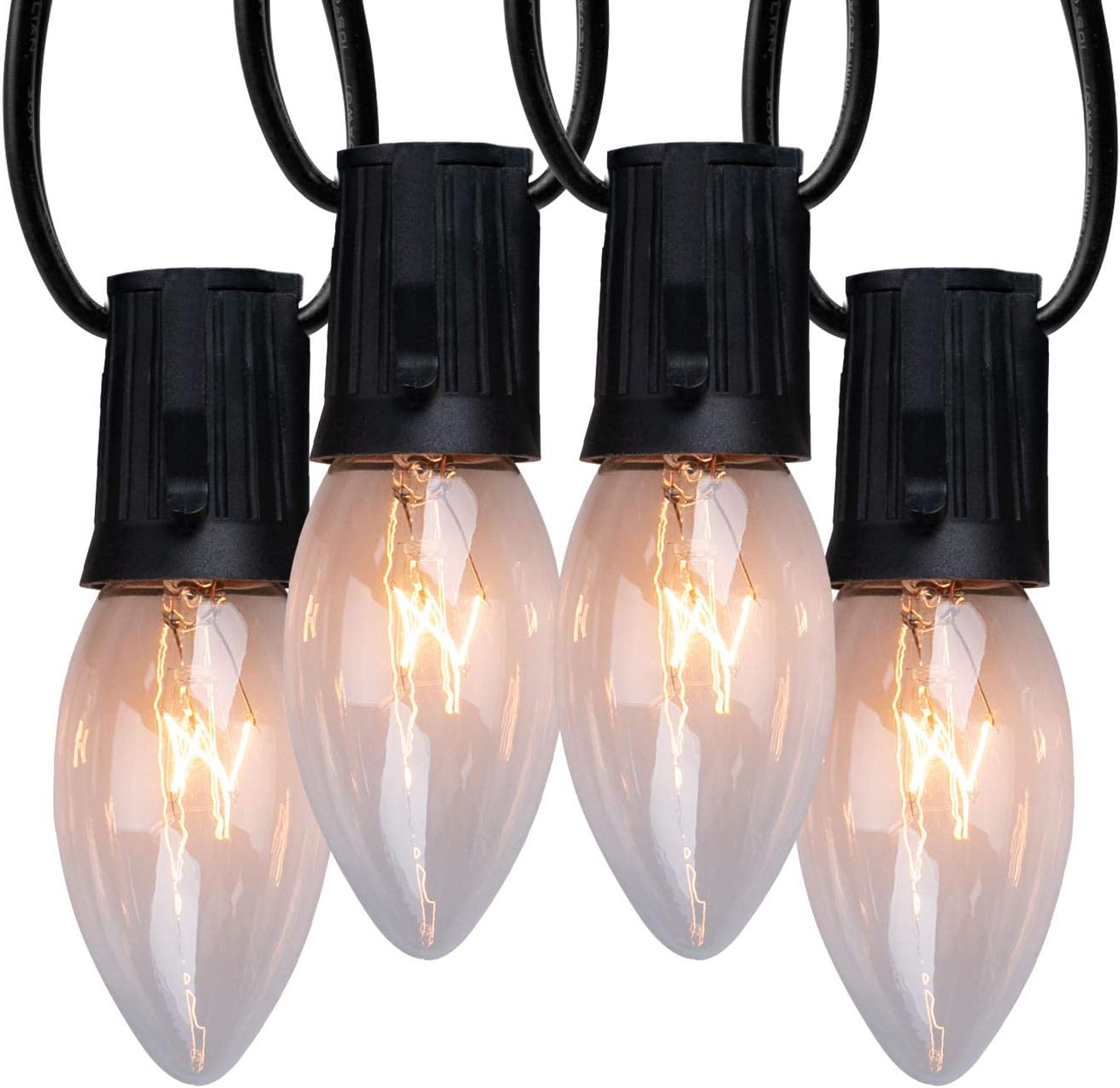 C9 Clear Christmas String Light Set, 25 Feet Vintage Christmas Tree Lights, Outd...