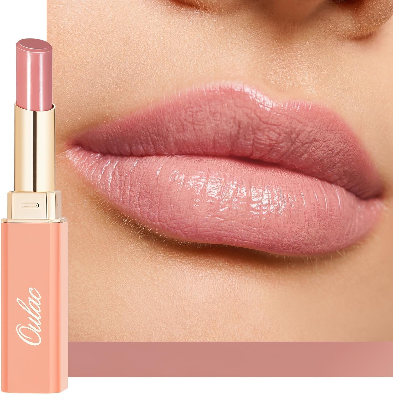 Oulac Nude Pink Lipstick - Moisture Shine Hydrating Lipstick & Tinted Lip Balm f...