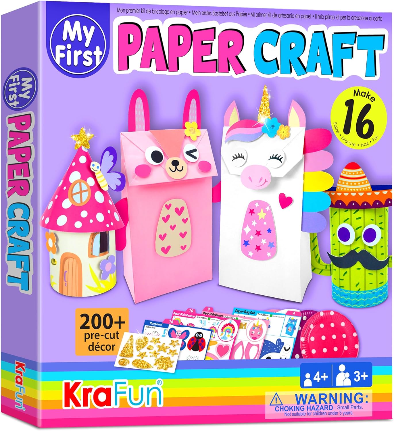 KRAFUN My First Unicorn Bunny Paper Craft Kit for Toddlers and Girls Age 3-8 Yea...