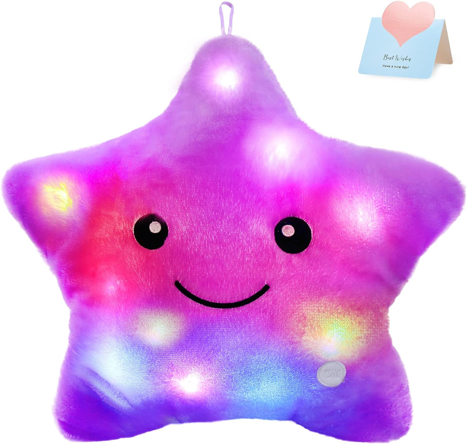 WEWILL 13'' Creative Twinkle Star Glowing LED Night Light Plush Pillows Stuffed...