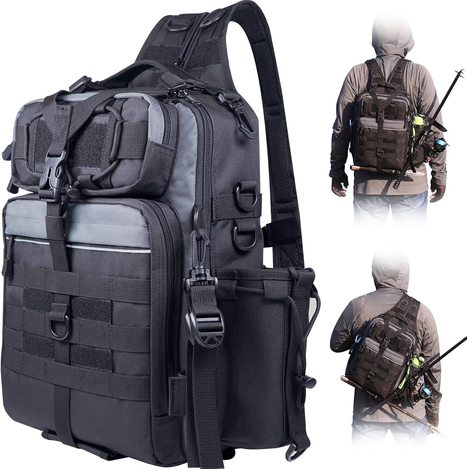 BLISSWILL Fishing Backpack Outdoor Tackle Bag Large Fishing Tackle Bag Water-Res...