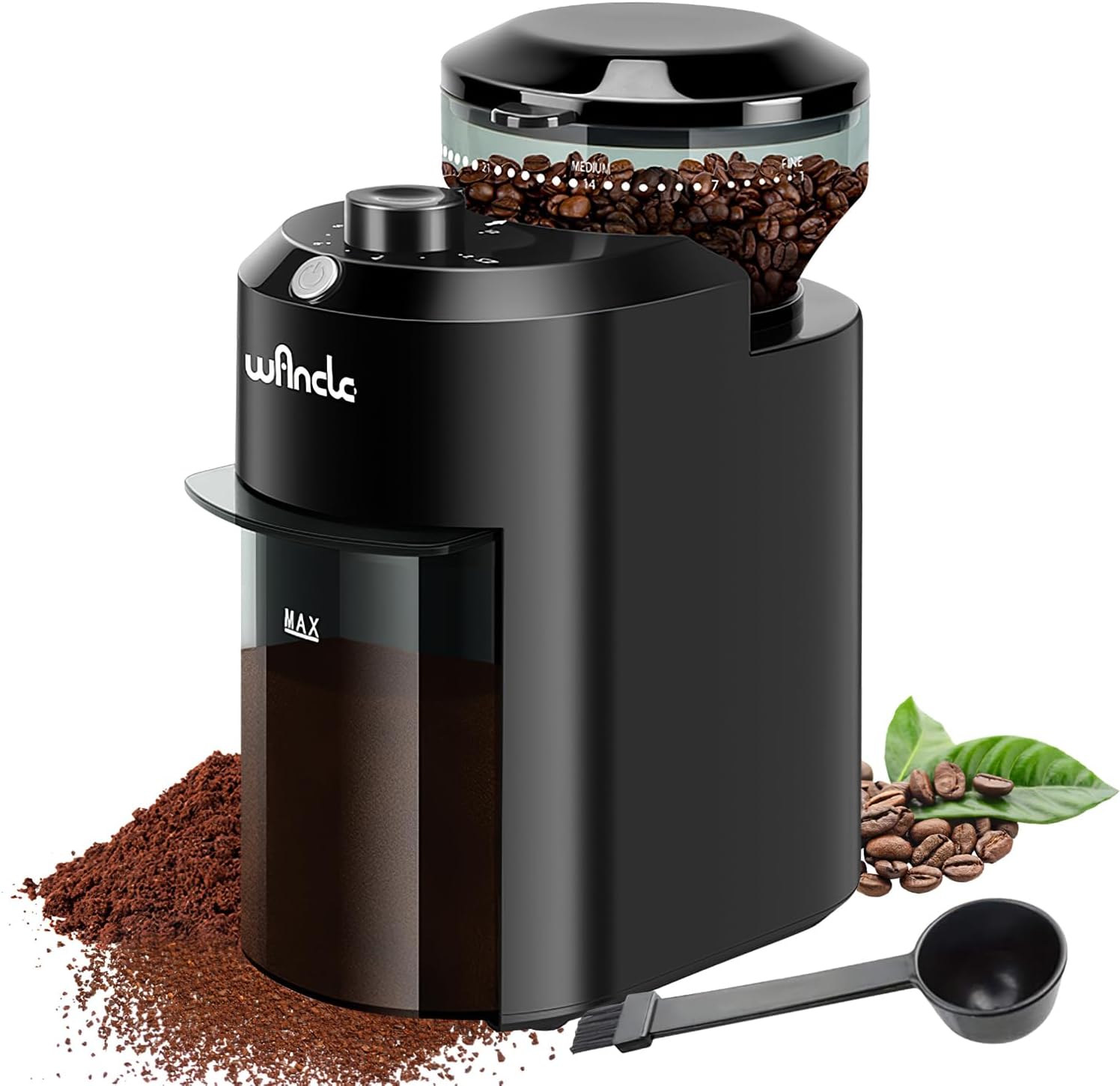 Wancle Electric Burr Coffee Grinder - Adjustable with 28 Precise Grind Settings...