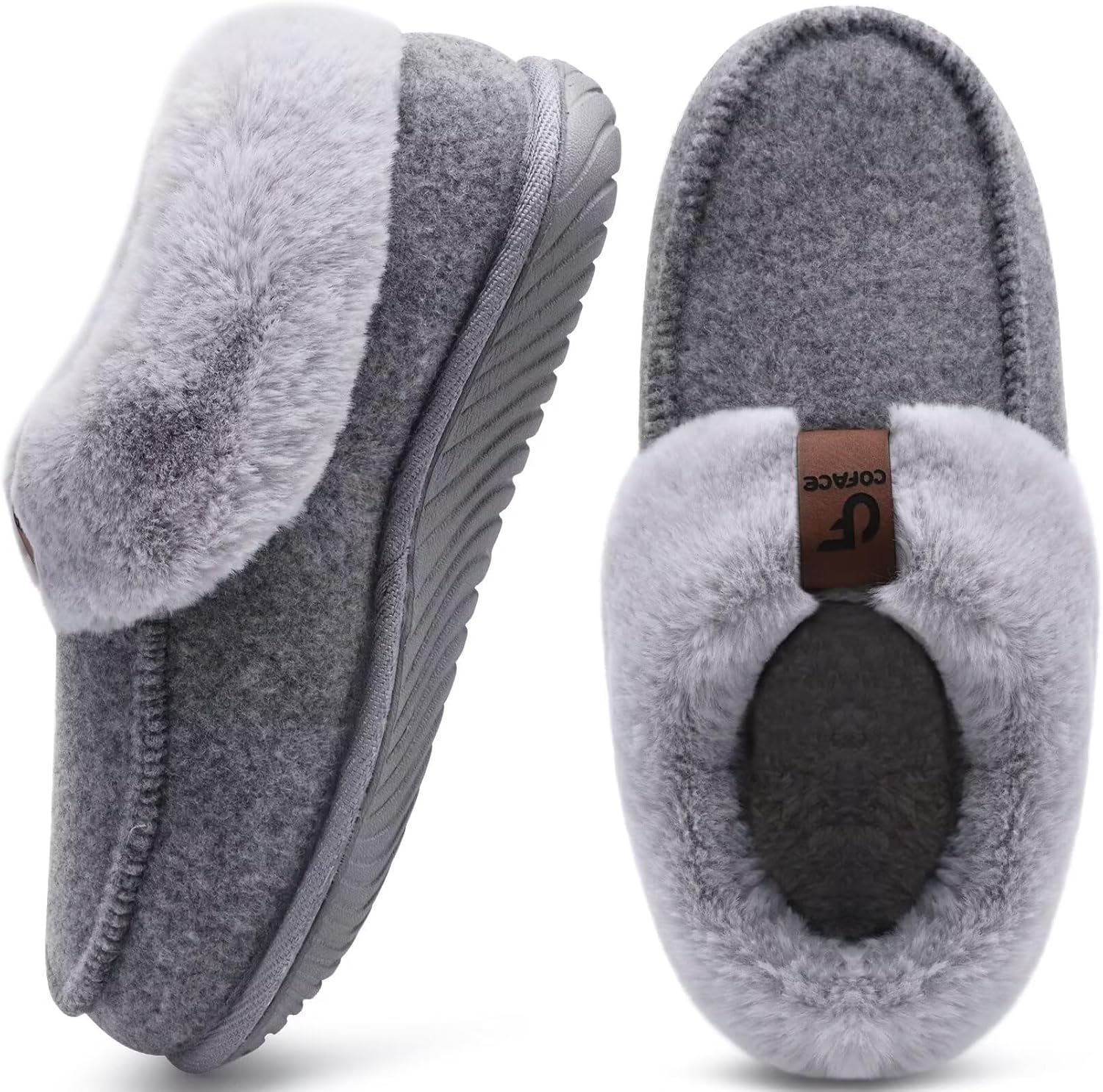 COFACE Women's Memory Foam House Slippers Arch Support Moccasin Winter Shoes Lad...