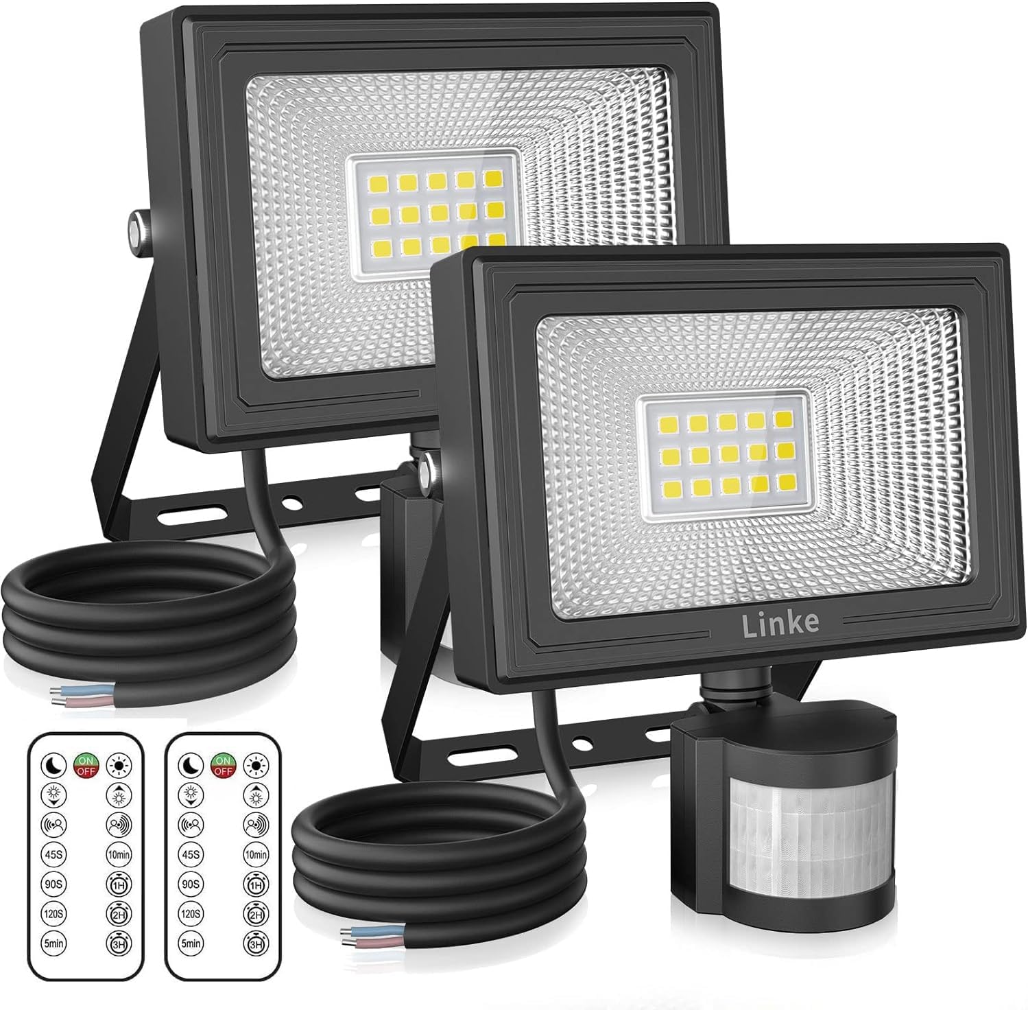 Linke Security Lights Outdoor Motion Sensor 15W, 1200LM PIR Security Light 6500K...