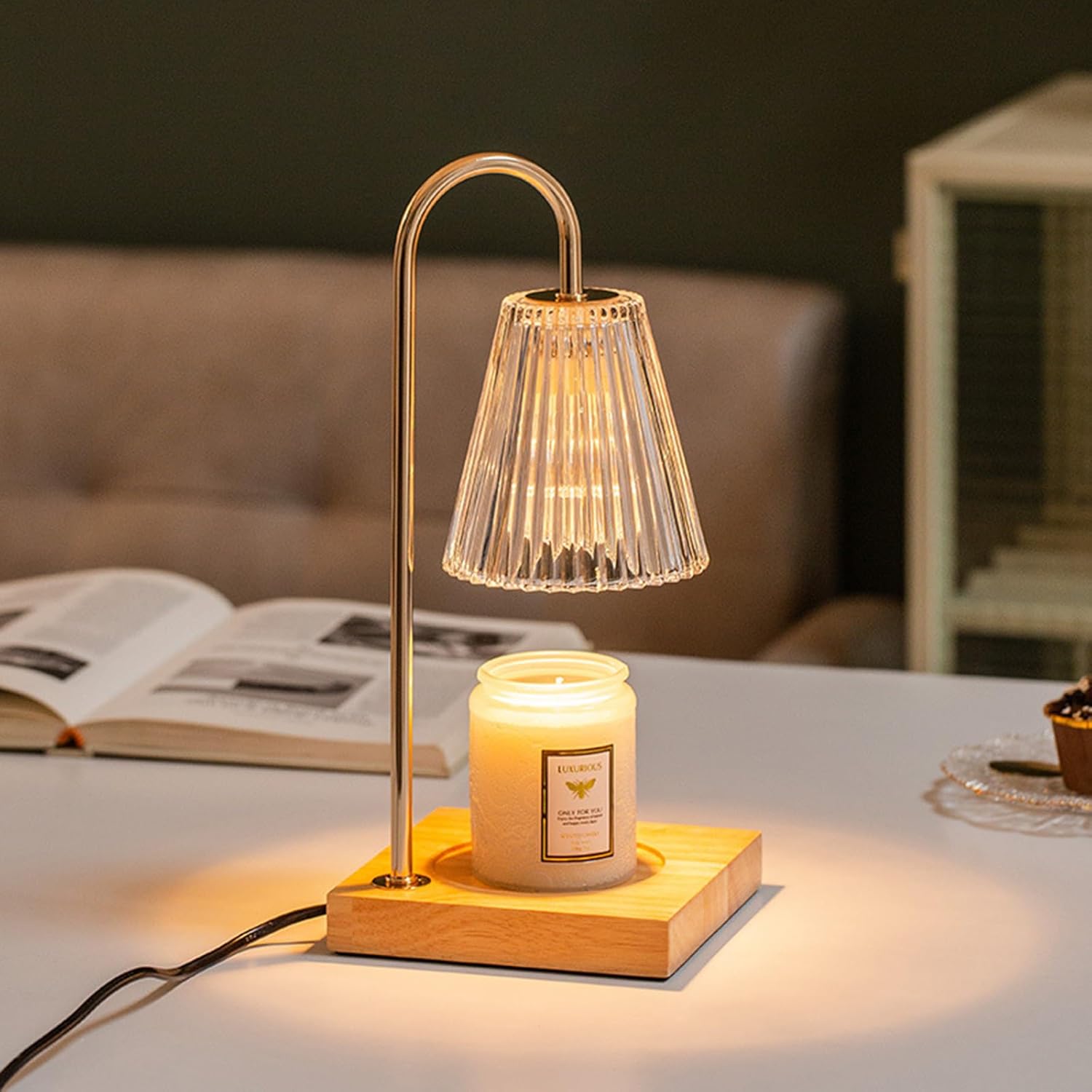 Candle Warmer Lamp - Dimmable Candle Lamp Warmer with Timer Electric Candle Warm...