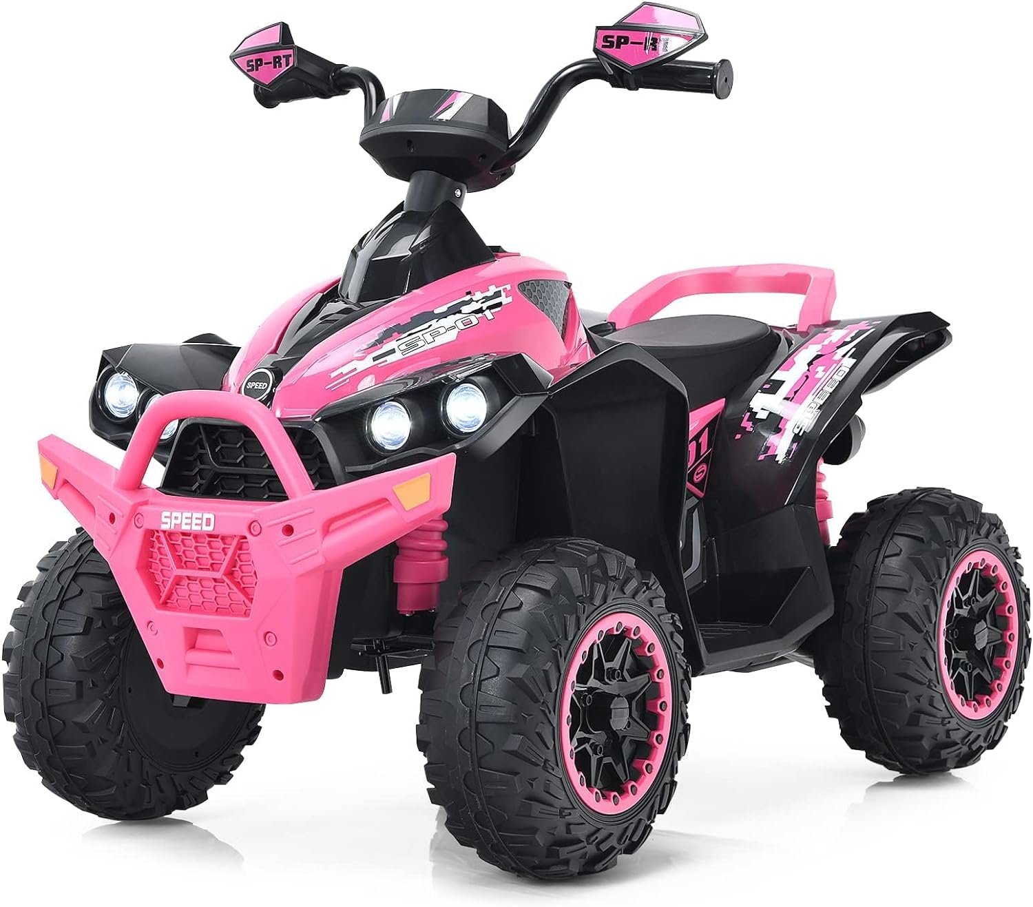 INFANS Kids Ride on ATV, 12V 4 Wheeler Quad Toy Vehicle with Music, Horn, High L...