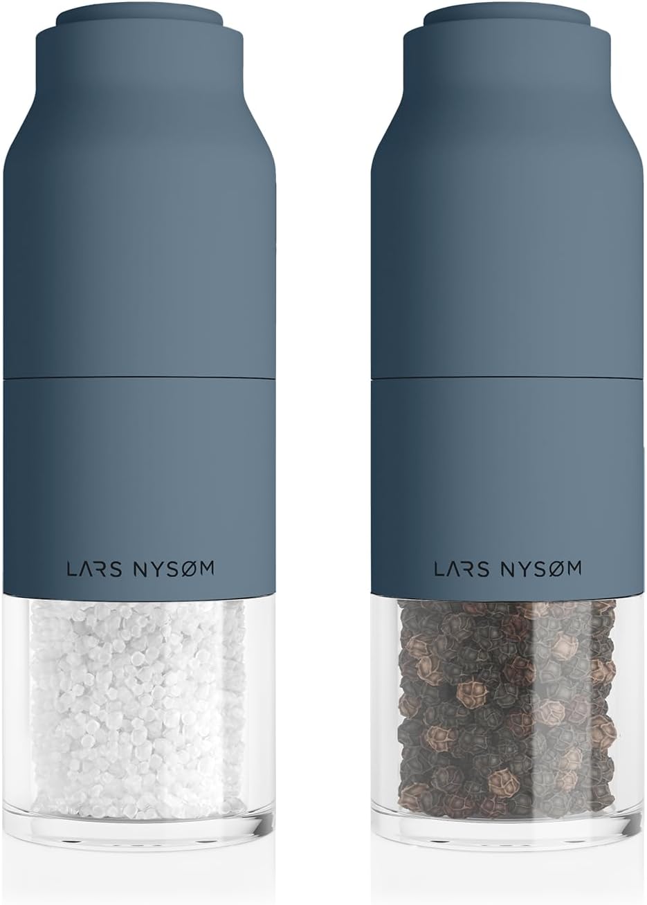 LARS NYSØM Salt and Pepper Grinder Set Stainless Steel with Adjustable Grinder I...