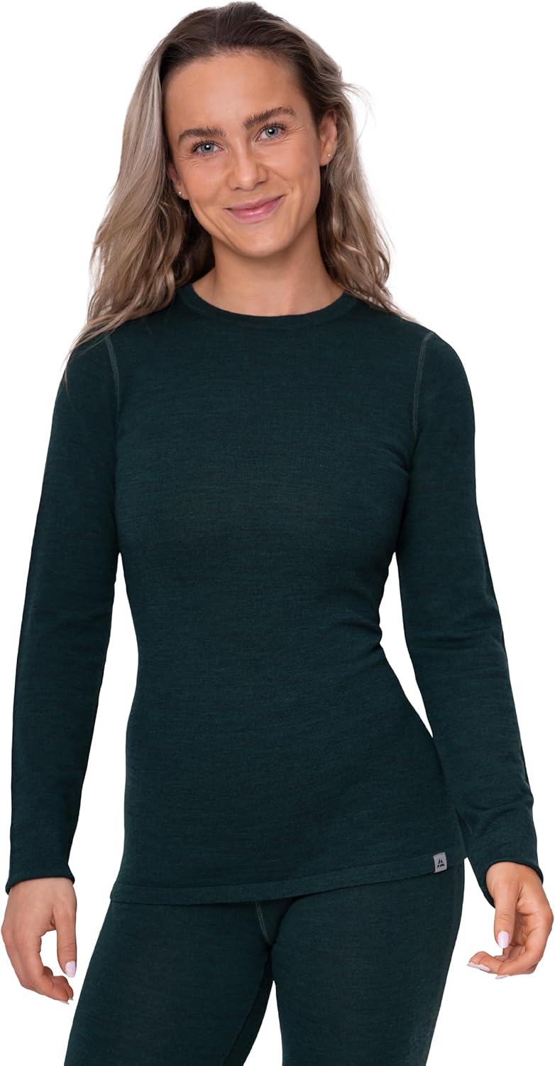 DANISH ENDURANCE Thermal Tops Womens, Merino Wool Base Layer Thermal Long Sleeve...