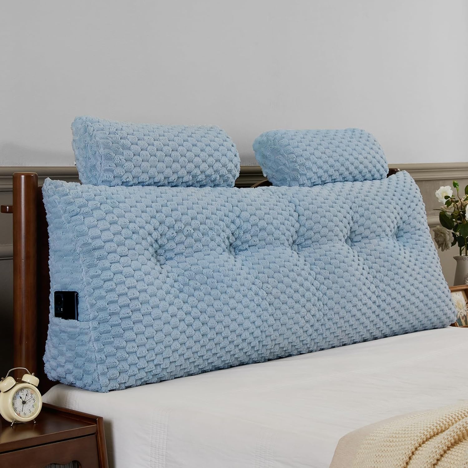 Wedge Headboard Pillow - Bed Wedge Pillow for Headboard Triangular Headboard Pil...