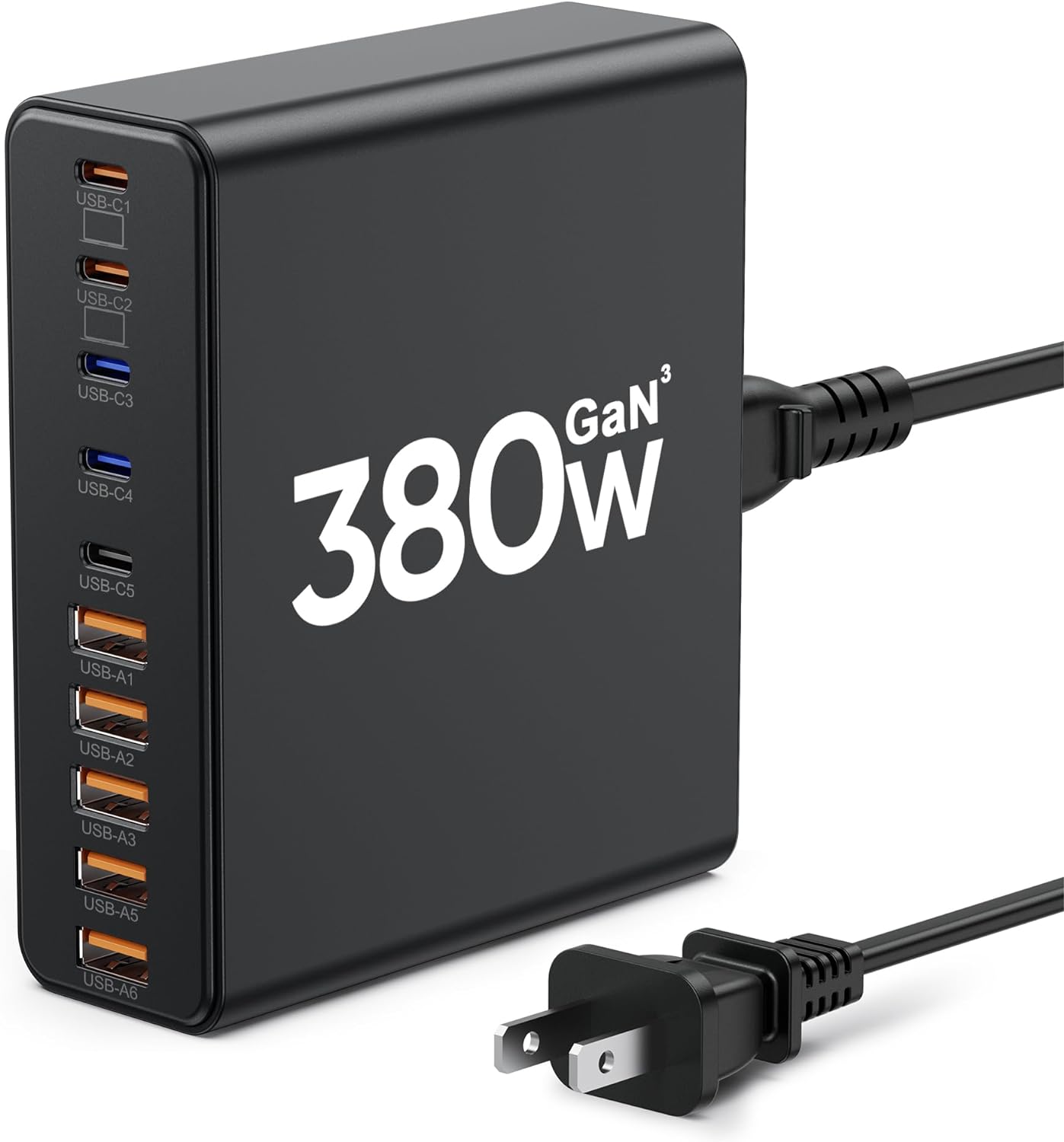380W USB C Charger,10-Port USB C Charging Station GaN III Fast Charging Station...