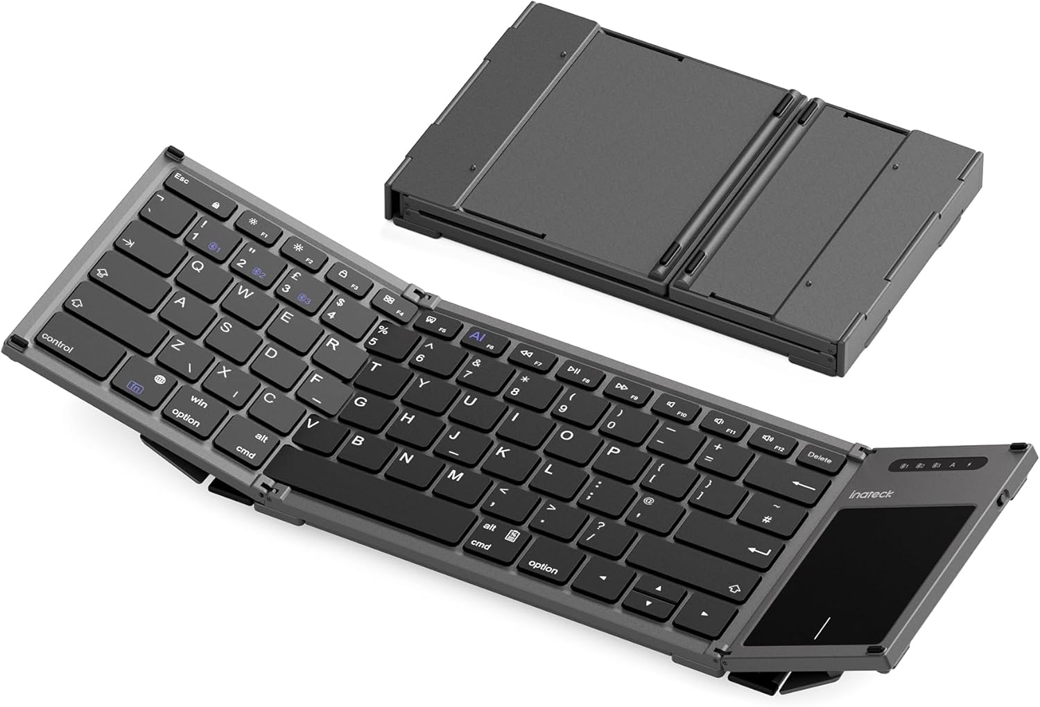 Inateck Foldable Bluetooth Keyboard, AI Wireless Folding Keyboard with Touchpad,...