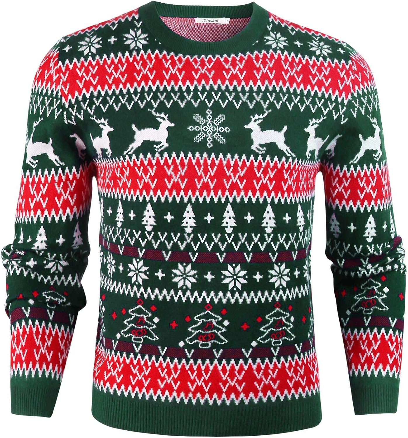 iClosam Men's Christmas Jumpers Sweater Long Sleeve Pullover Unisex Novelty Casu...