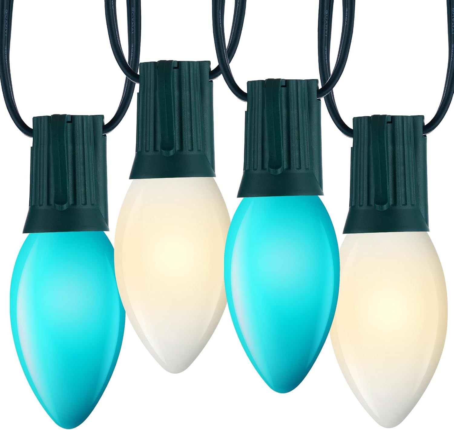 Minetom Outdoor Christmas Lights, 50 FT Vintage Blue and White C9 Christmas Stri...