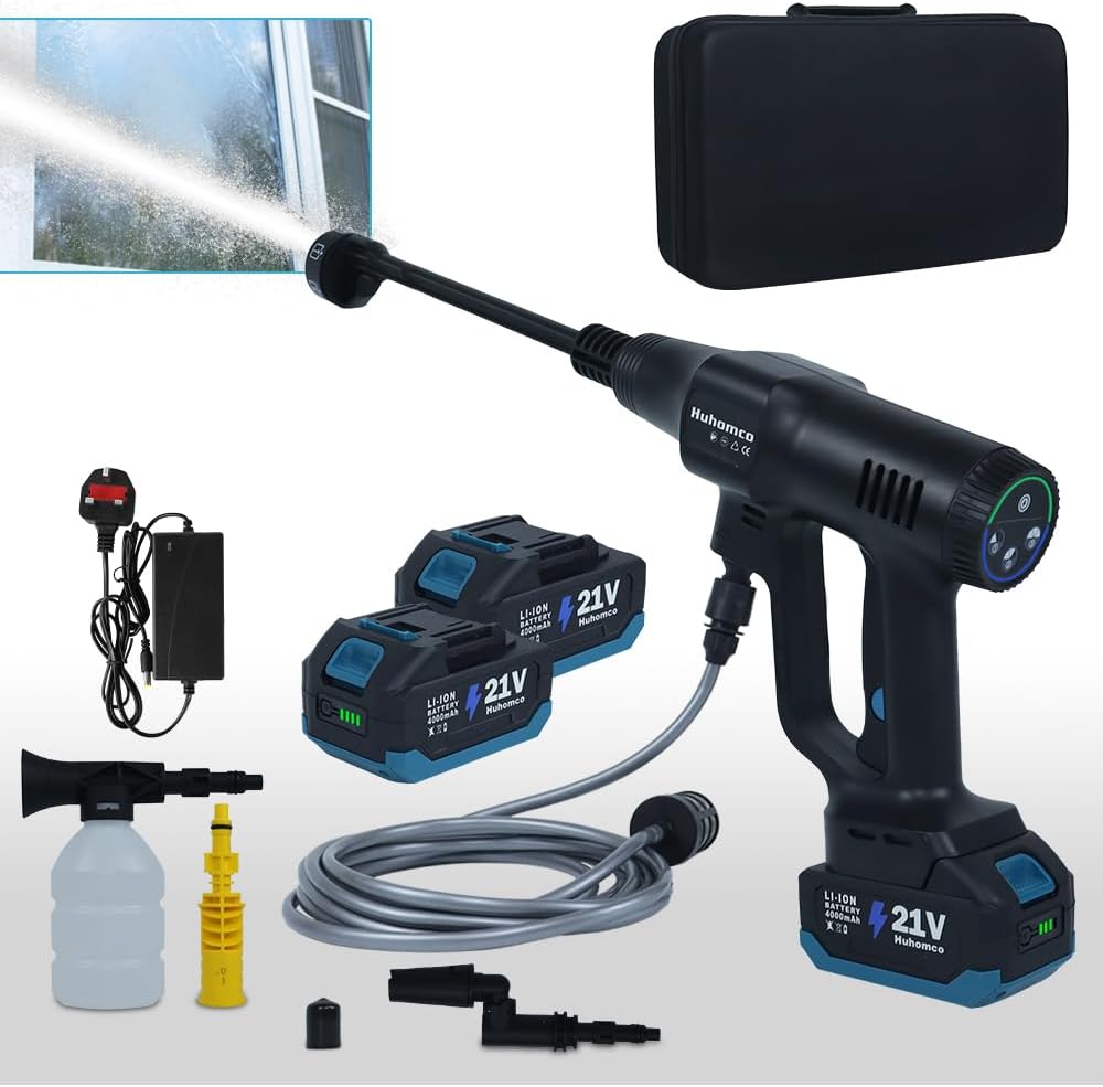 Huhomco Battery Pressure Washer Cordless 200Bar/29...