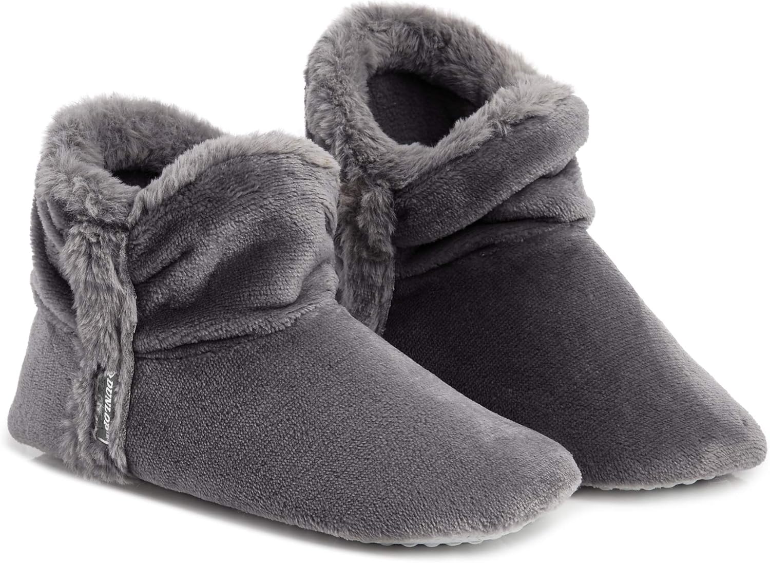 DUNLOP Women Bootie Slippers, Ladies Quality Ankle Slippers Memory Foam, Sheepsk...