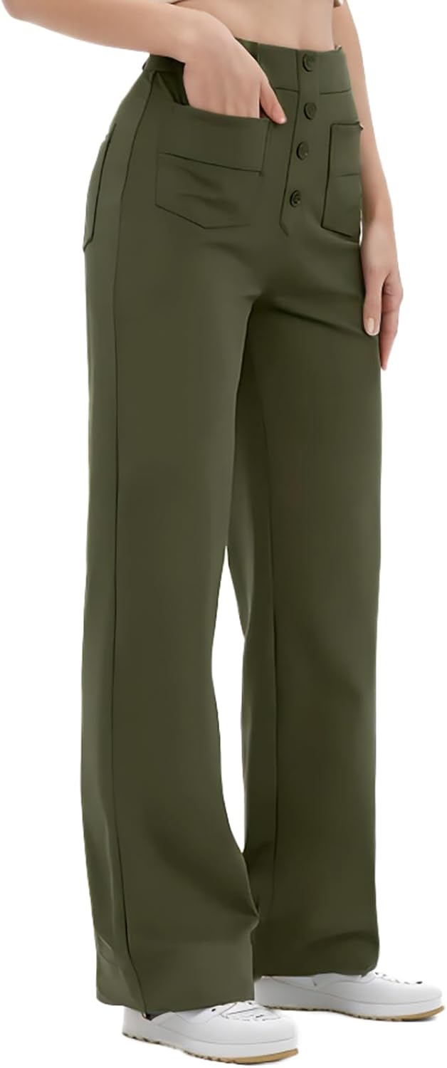 SotRong Wide Leg Yoga Pants for Women Flared Leggings Stretch Palazzo Trousers L...