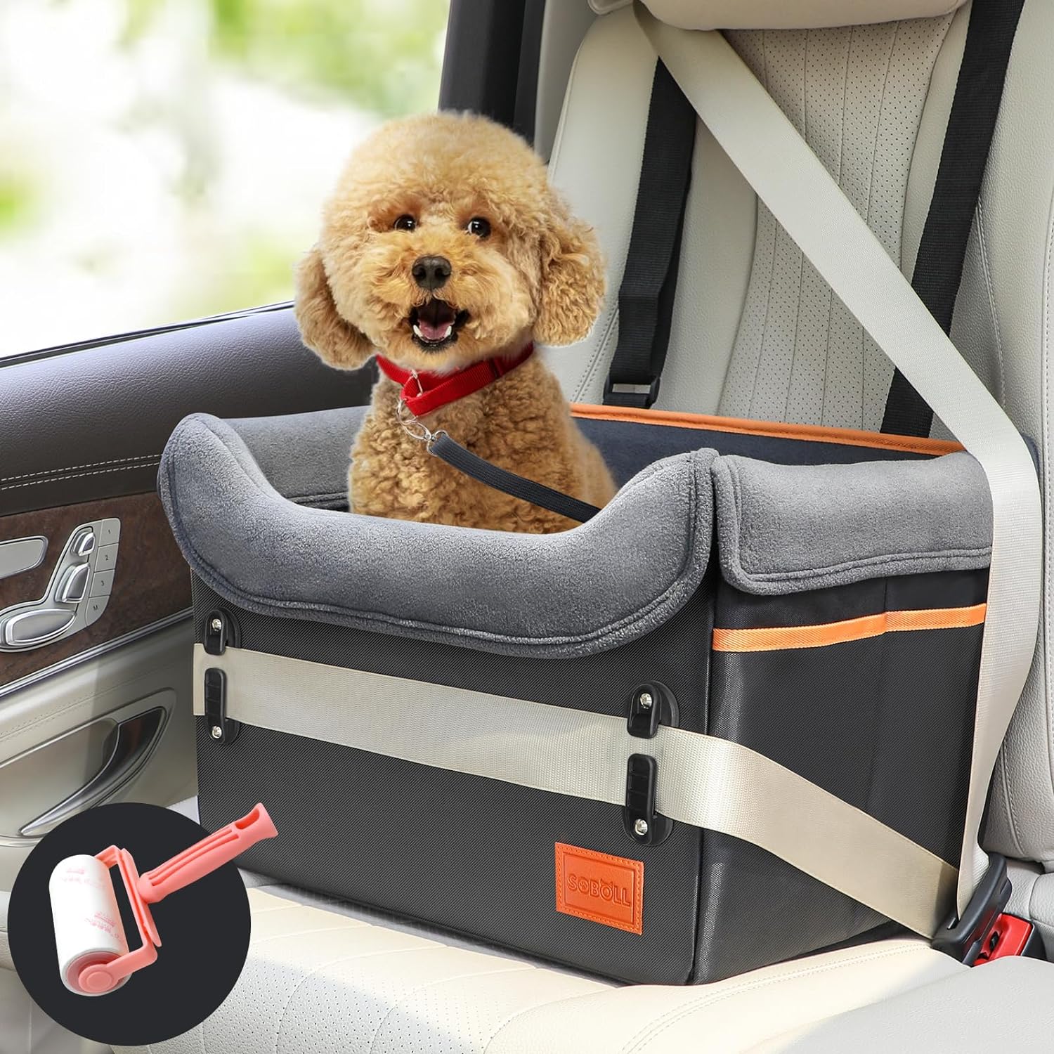 Dog Car Seat - Dog Bed for Small Dogs Waterproof Booster Seat Clip-on Harness an...