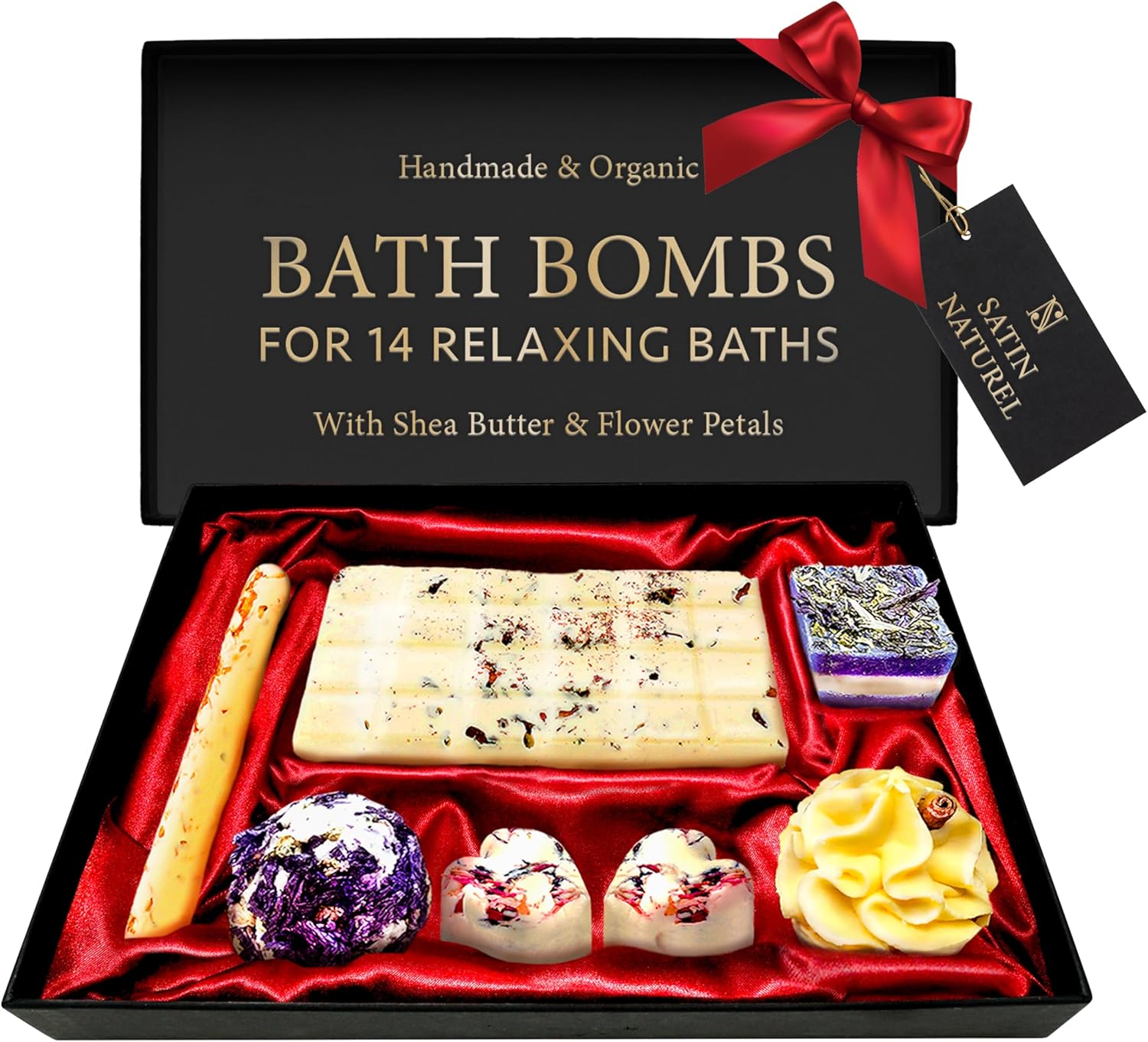 Christmas Gifts for Women Organic Bath Bombs for 14 Baths - Gifts for Her - 7Pcs...