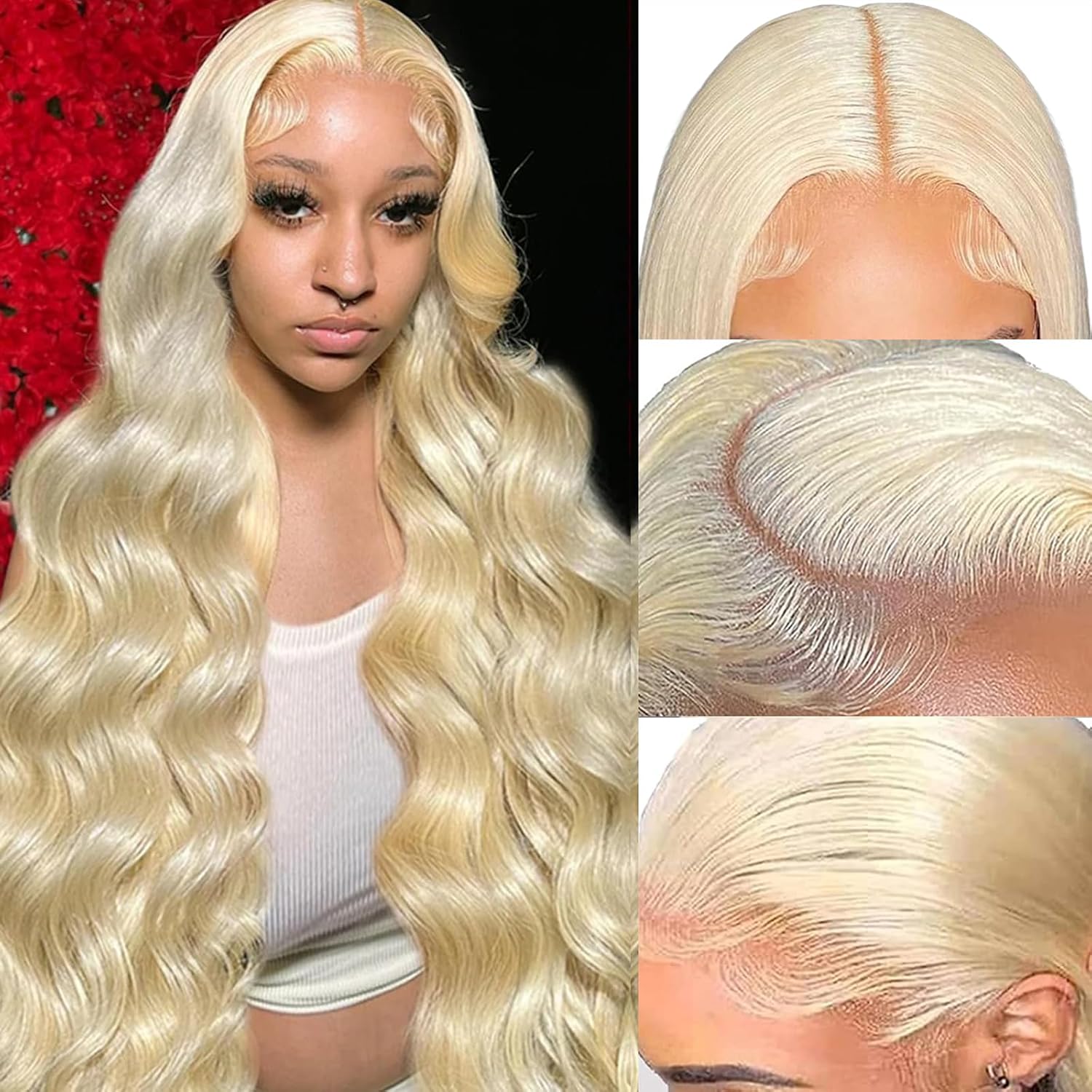 30 Inch 613 Lace Front Wig Human Hair Blonde Wigs Human Hair 613 13x6 Lace Front...