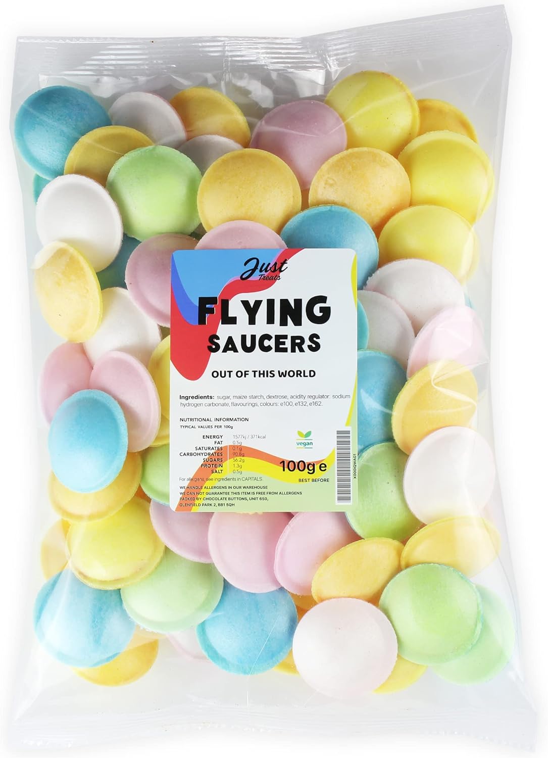 Just Treats Flying Saucers (100g Share Bag) 100 g (Pack of 1)