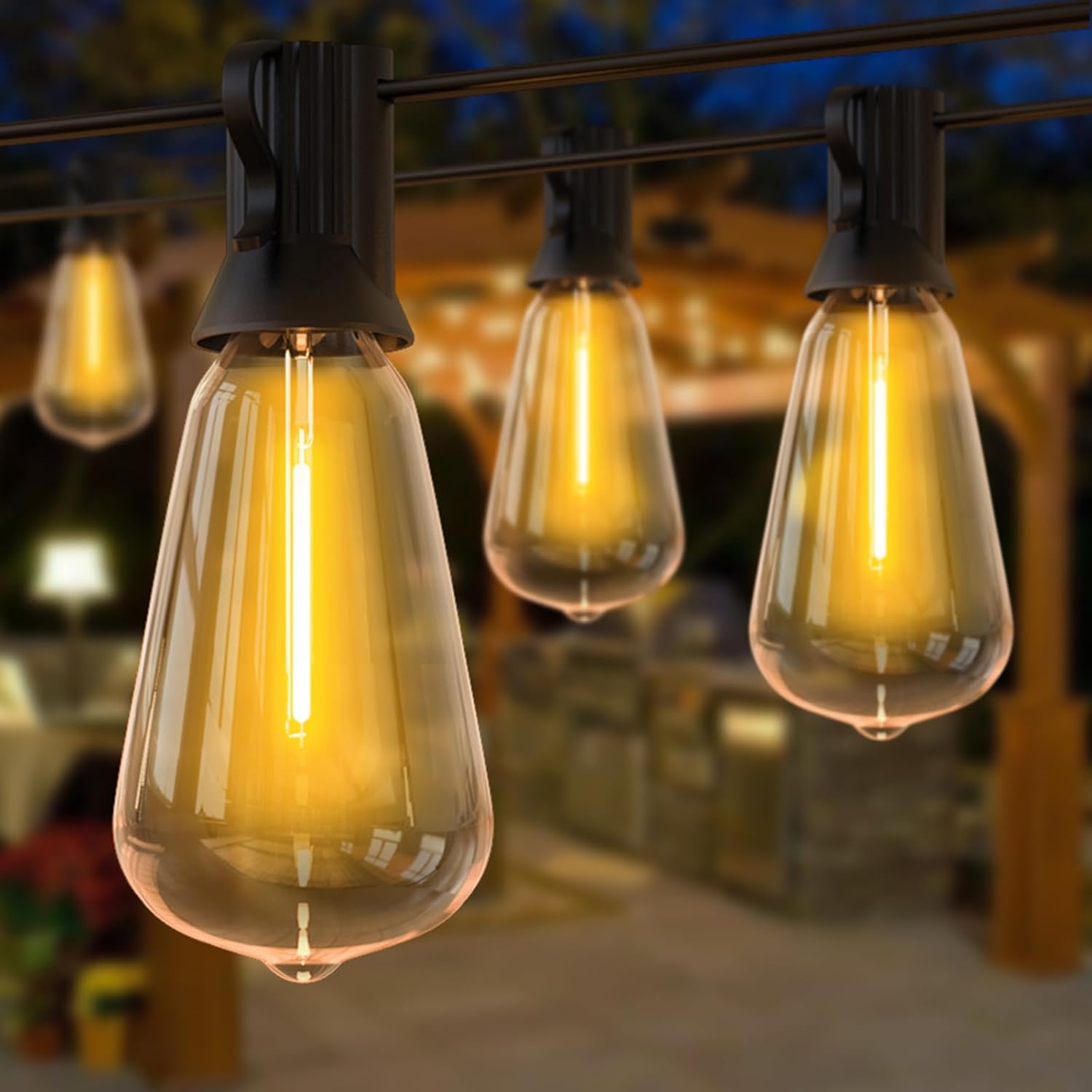 AVANLO Outdoor String Lights 100FT /30.5M Festoon Patio Lights Outside Led Light...